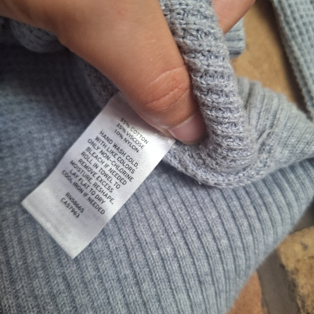 Treasure & Bond Grey Thermal Knit Sweater Small - Picture 7 of 8